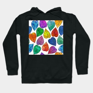 Vibrant summer leaves watercolor print Hoodie